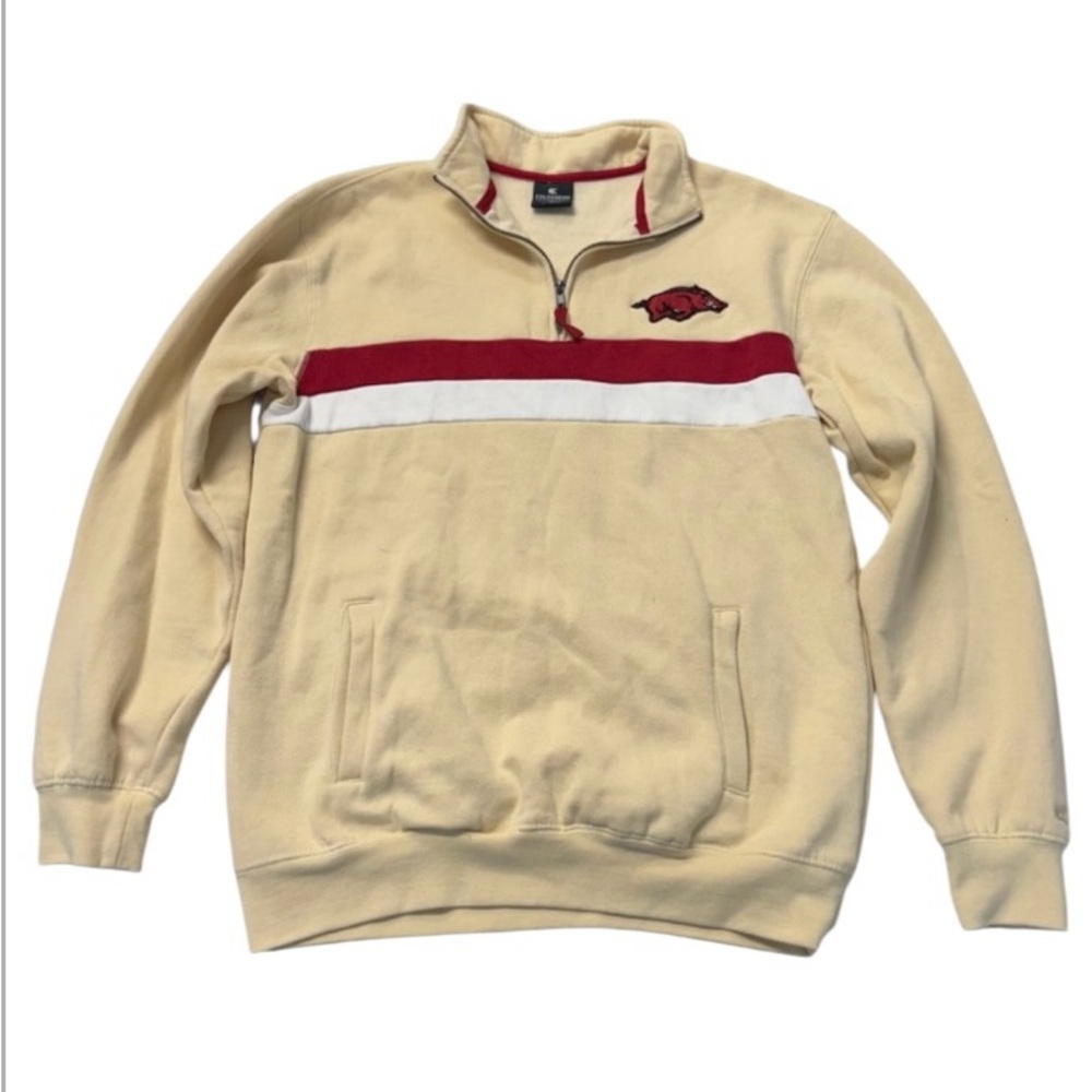 Colosseum Arkansas Razorbacks Quarter Zip Sweatshirt Size Medium